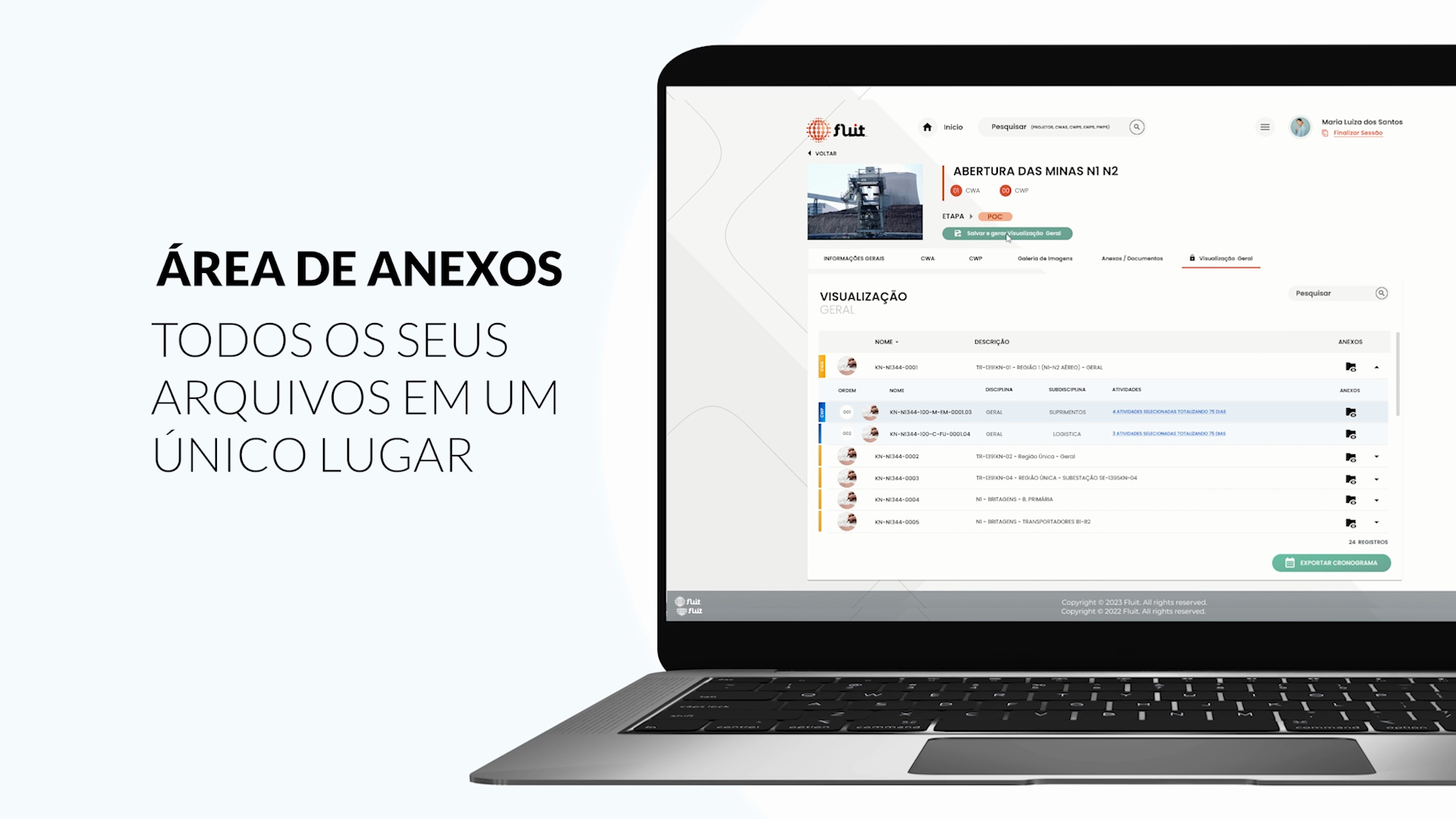 Fluit — área de anexos